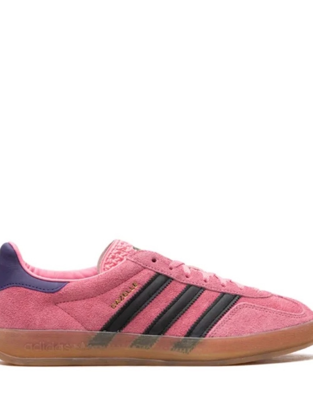adidas Pink Suede Sneakers with Navy Stripes and Gum Sole